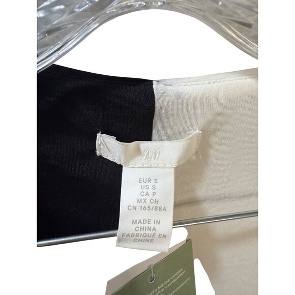 H&M Sequin‎ Black & White Wrap Dress Size S - Picture 8 of 8